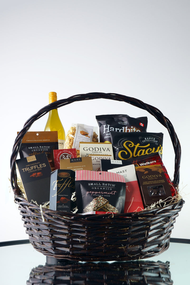 Gourmet Holiday Wine & Treats Gift Basket Toronto