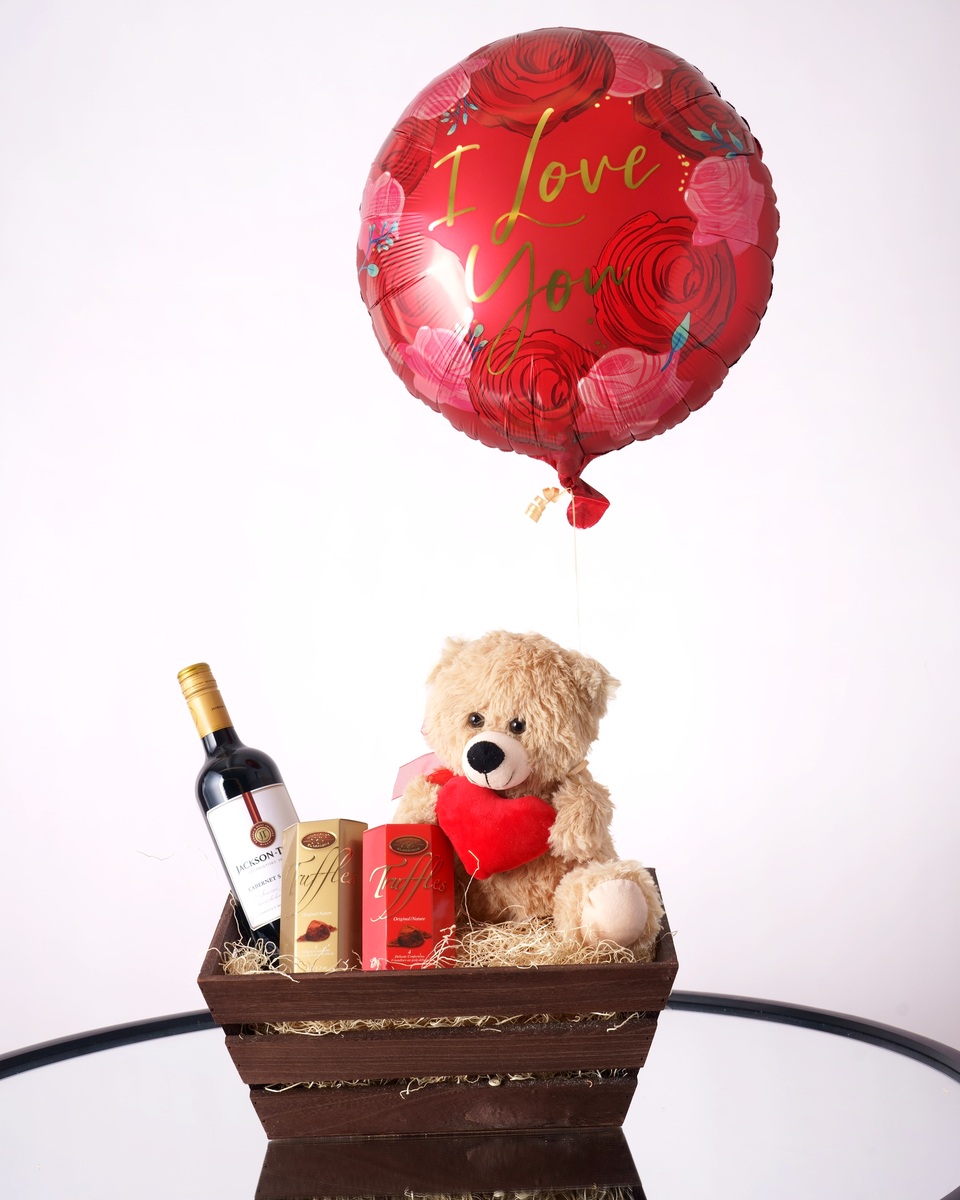 Teddy Bear, Wine, & Chocolates Gift - Valentines Day Gifts Toronto ...